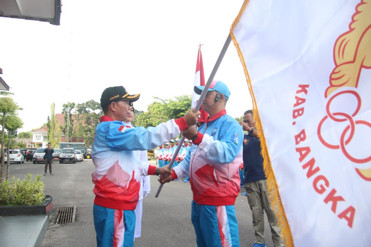 Lepas Kontingen Bangka Ke Porprov VI Babel Bupati Mulkan Pesan Ini