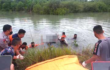 Tak Pulang Tiga hari, Raju Ditemukan Tewas Mengapung di Alur Sungai Jembatan Emas