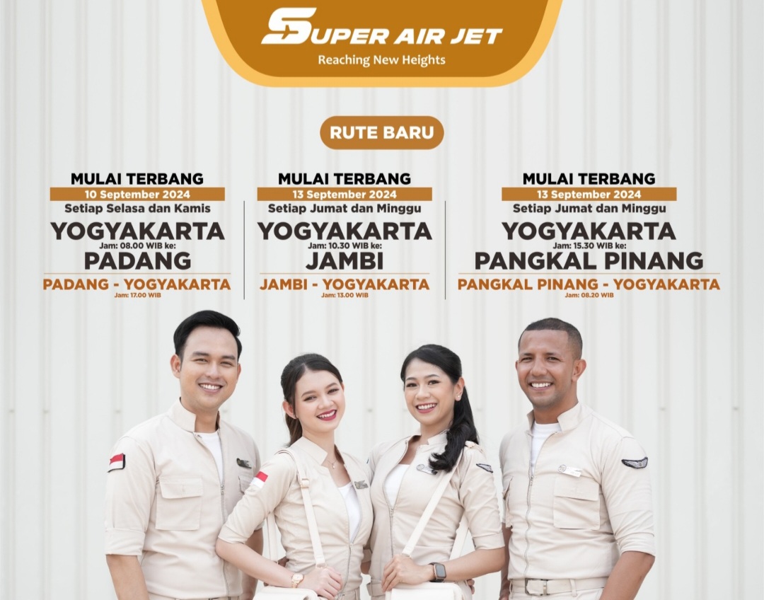 Asyik... Ada Penerbangan Langsung Pangkalpinang - Jogja dari Super Air Jet