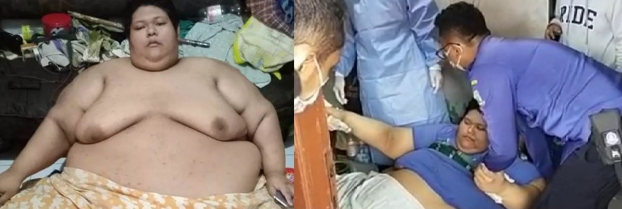  Bawa Pemuda Dengan Berat 300 Kg ke RS, Pakai Forklift dan 10 Petugas Damkar