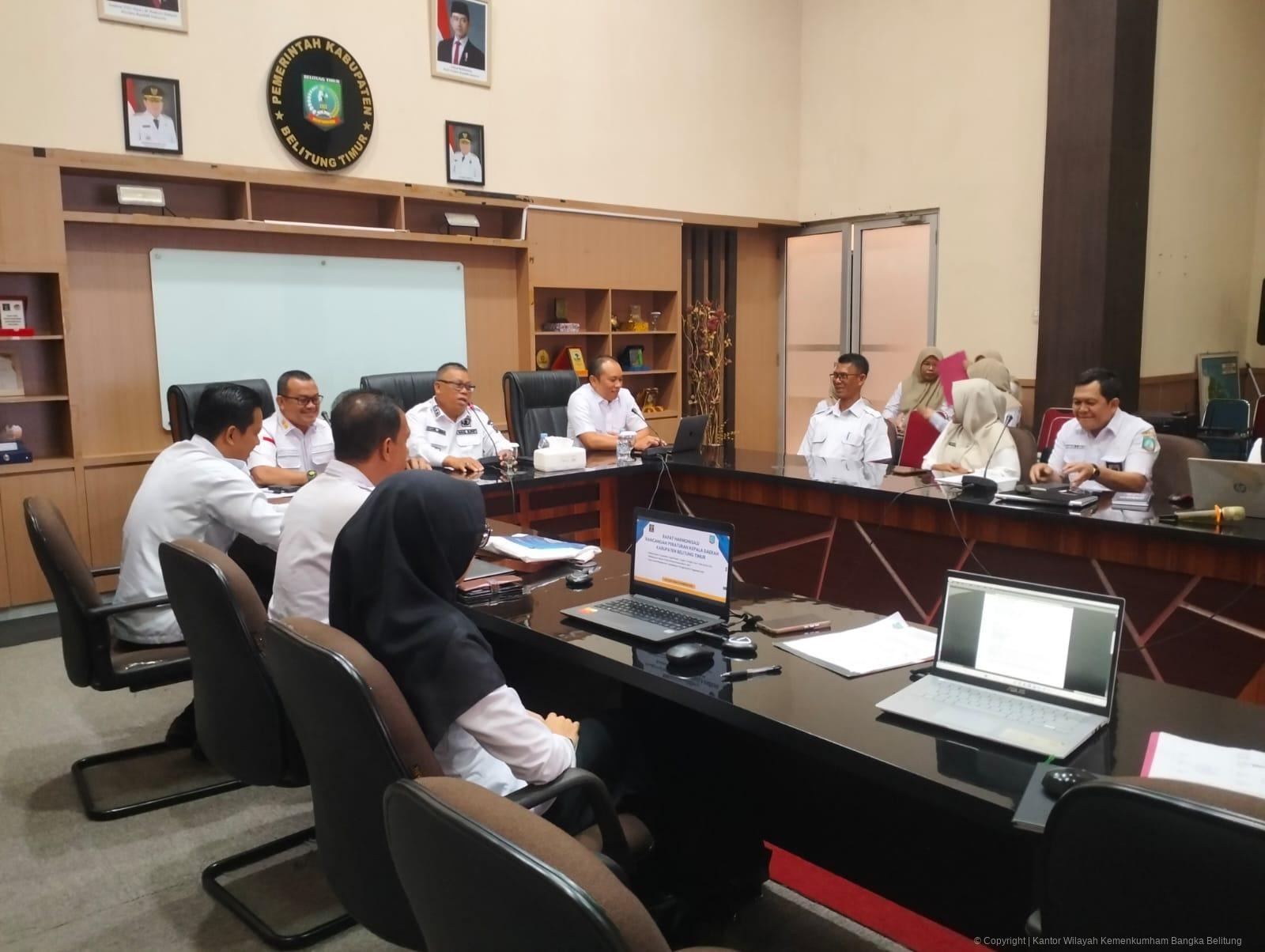 Tingkatkan Peran Perancang Peraturan Perundang-Undangan, Kantor Wilayah Harmonisasikan 2 Ranperkada Beltim