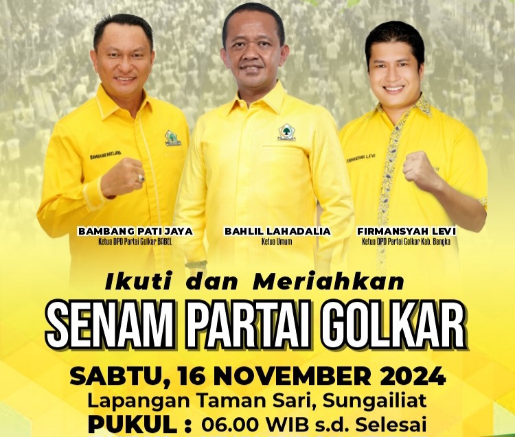 Yuk Ikut Senam 60 Tahun Golkar di Sungailiat, Banyak Hadiahnya, Pasti Dapat Sehatnya