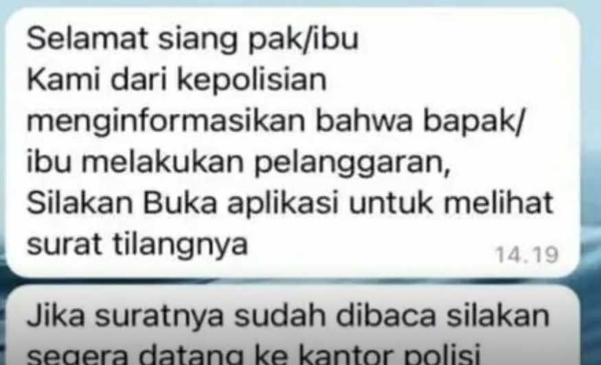 Awas! Penipuan Modus APK Surat Tilang ETLE Banyak Beredar di WA 