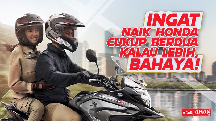 Ingat ! Naik Honda Cukup Berdua. Kalau Lebih, Bahaya!