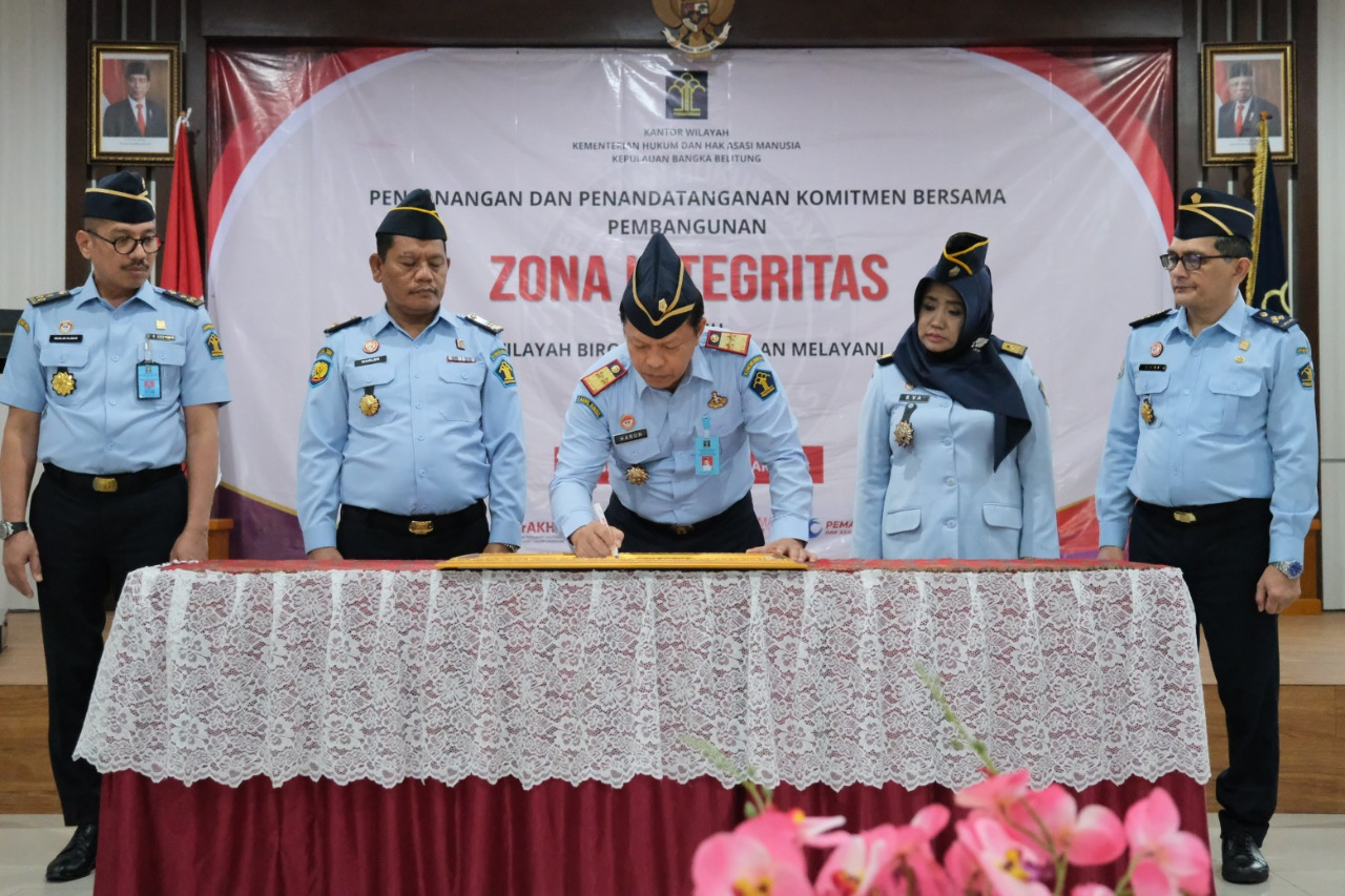 Bertekad Raih WBBM, Kanwil Kemenkumham Babel Canangkan Pembangunan Zona Integritas