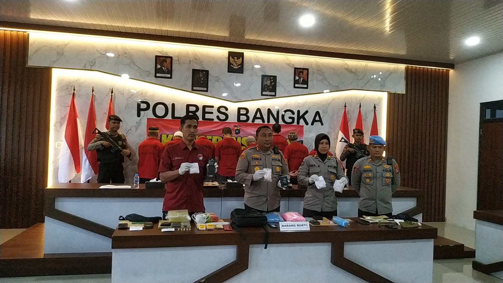 Tujuh Pria, Satu Wanita Terjaring Operasi Antik Polres Bangka