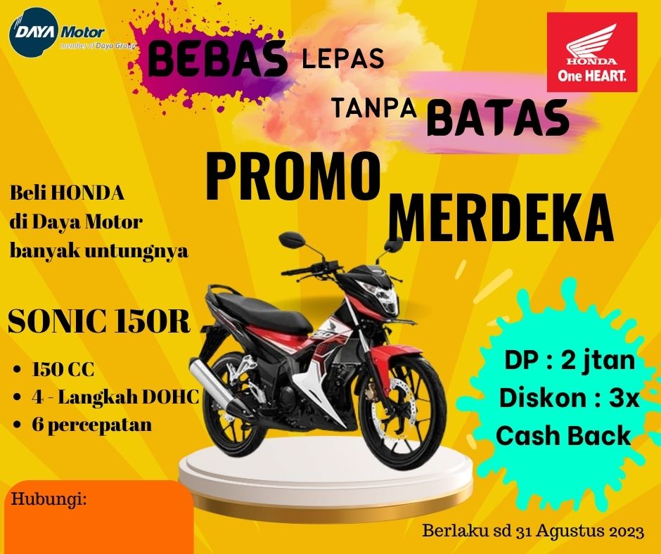 Ada Promo Honda Sonic 150R di Daya Motor Sungailiat