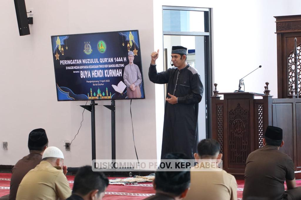 Peringati Nuzulul Qur'an 1444 H, Kejati Babel Undang Buya Hendi Kurniah Berikan Tausiyah 