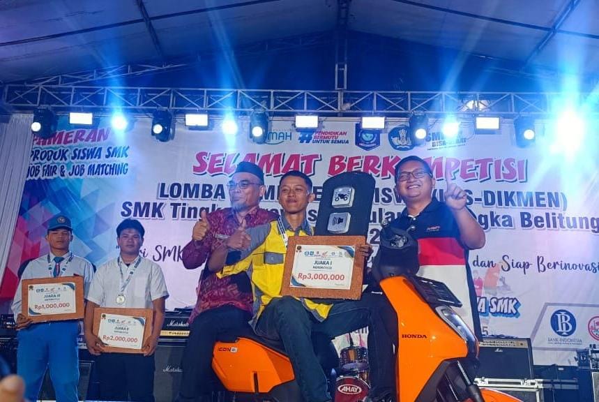 Siswa SMK Binaan Raih Juara LKS Otomotif, Honda Babel Dukung Talenta Muda Bangka Belitung