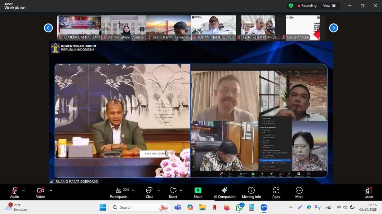 Kanwil Kemenkum Babel Ikuti Webinar Uji Publik RUU Pelaksanaan Pidana Mati