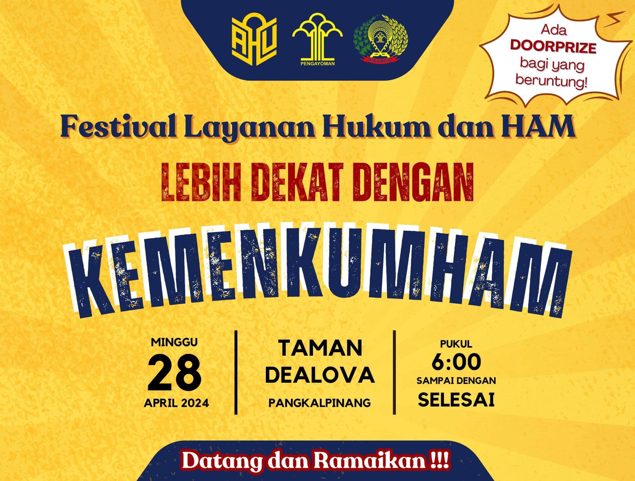 Kemenkumham Babel Akan Gelar Festival Layanan Hukum dan HAM di Taman Dealova Pangkalpinang