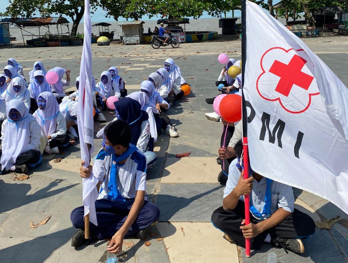 Puluhan Pelajar SMP 5 N  Toboali Jadi Relawan PMR 