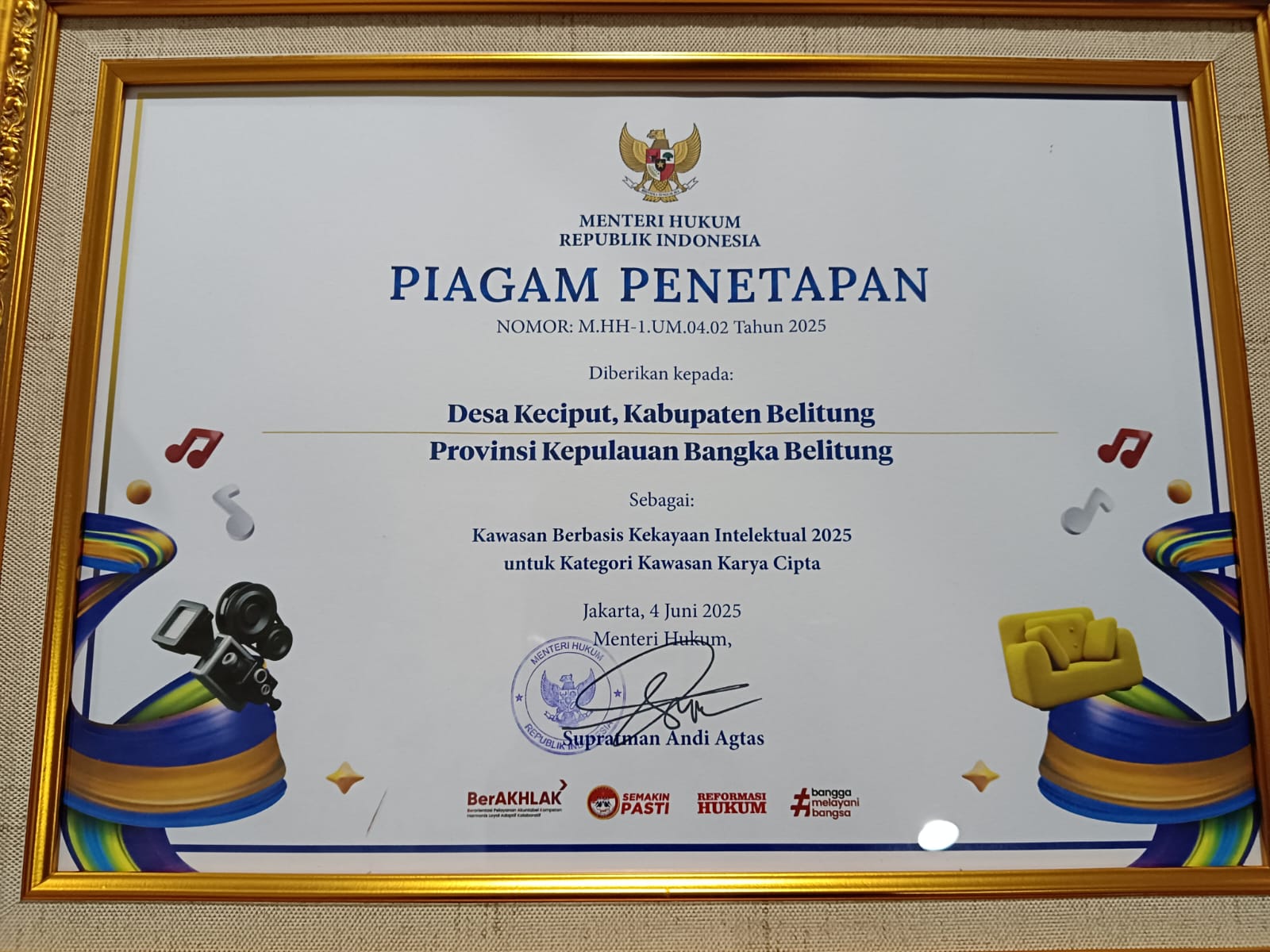 Desa Keciput Belitung jadi Kawasan Berbasis Kekayaan Intelektual Tahun 2025