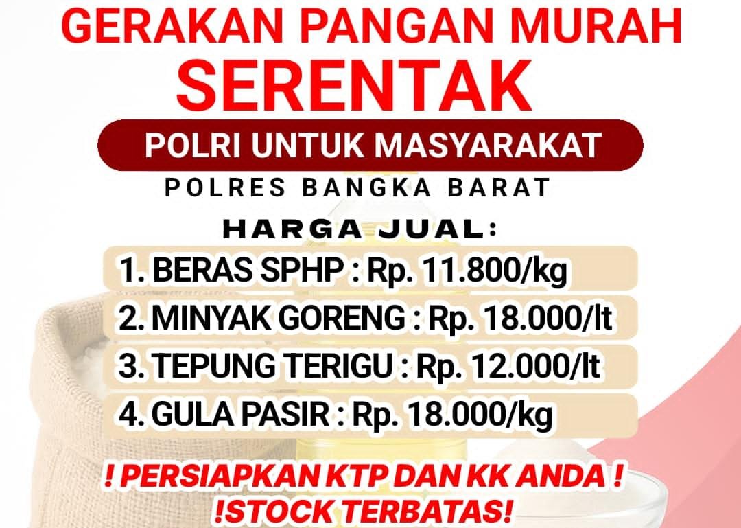 Besok Polres Bangka Barat Gelar Pangan Murah 