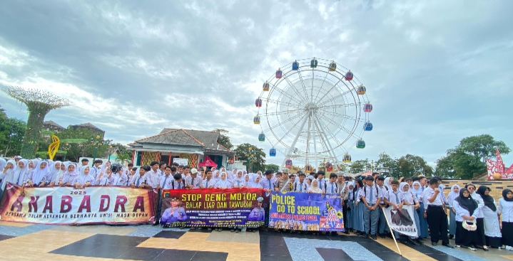 Polres Basel Gelar Aksi Tolak Geng Motor Bersama SMA N 1 Toboali 