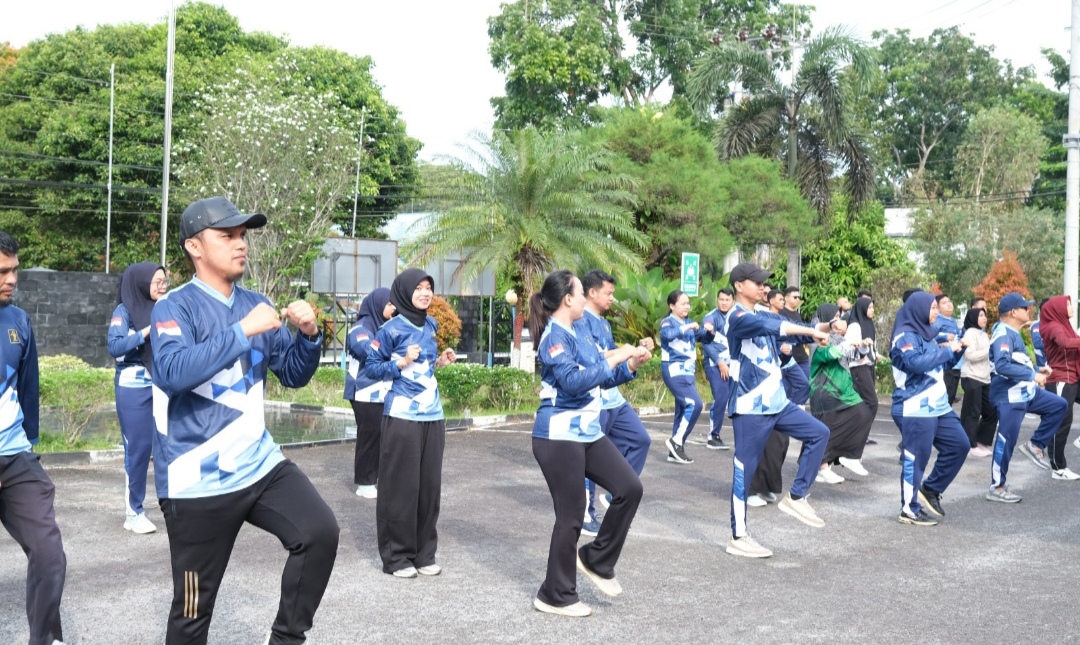 Kanwil Kemenkum Babel Gelar Senam Pagi Bersama, Wujudkan Pegawai Sehat, Bugar, dan Produktif