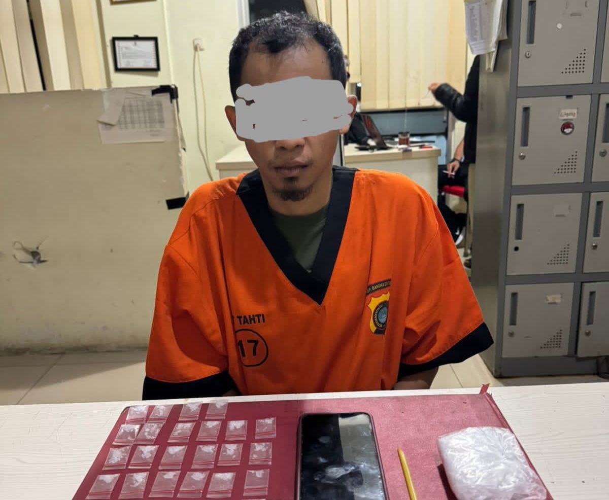 Karyawan Swasta di Pangkalpinang Nyambi Edar Narkoba, Polisi Sita 40 Paket Sabu Siap Edar