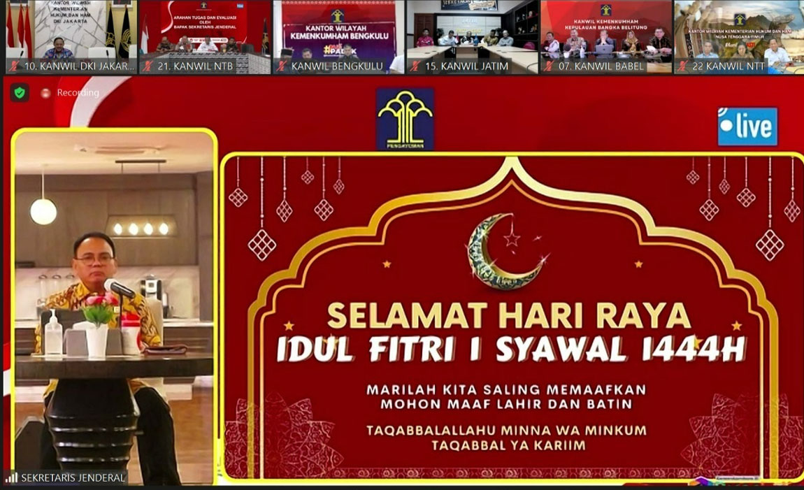 Jelang Idul Fitri, Kanwil Kemenkumham Babel Ikuti Arahan Sekjen