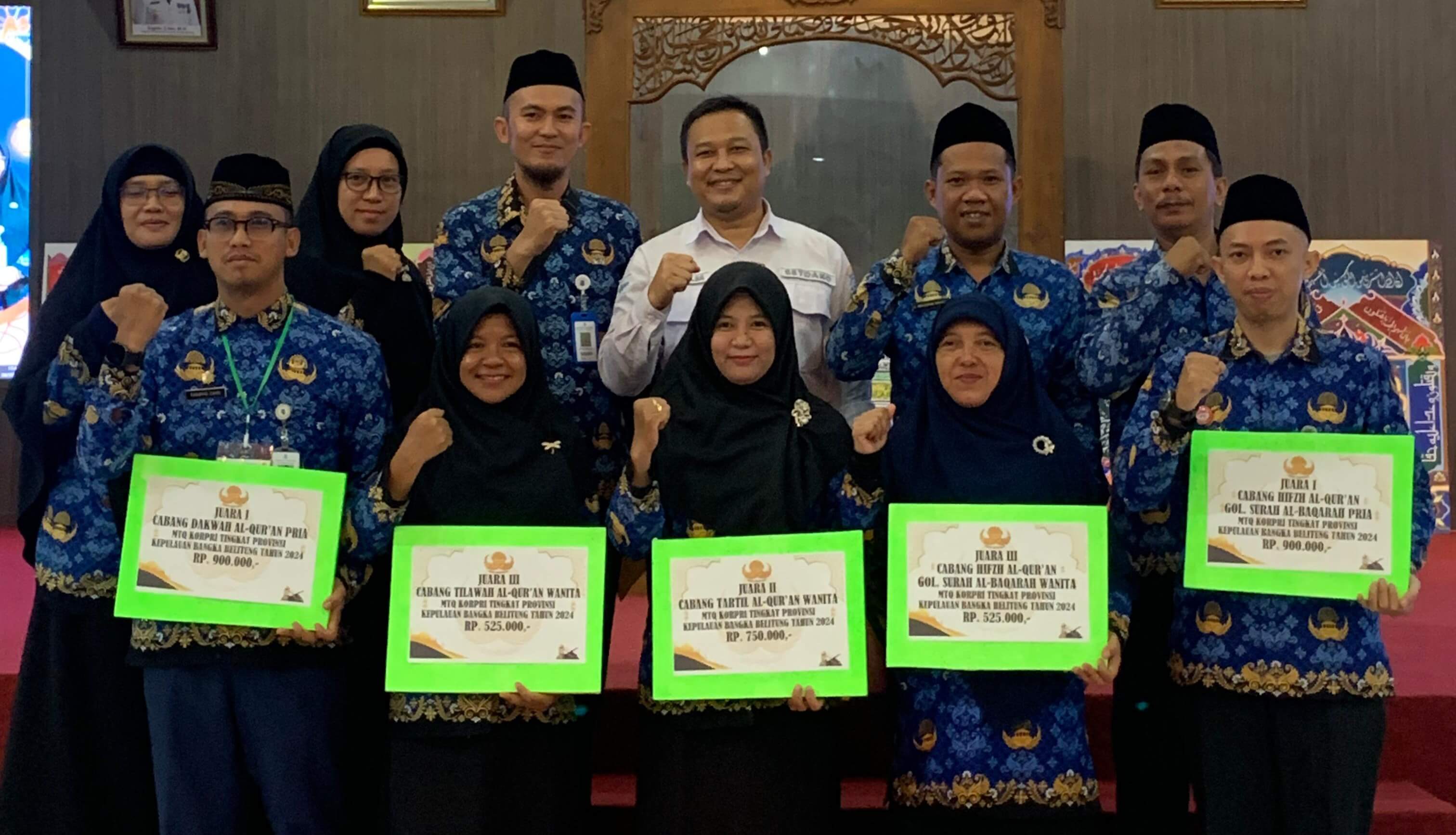 ASN Imigrasi Pangkalpinang Kemenkumham Babel Juara Pertama MTQ Korpri Bangka Belitung