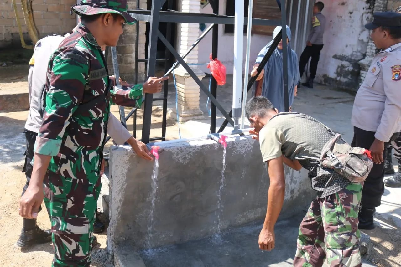 Siap Pakai !! Sumur Bor Titik Pertama sasaran fisik TMMD ke 121 Kodim 0413/Bangka Siap Dialirkan