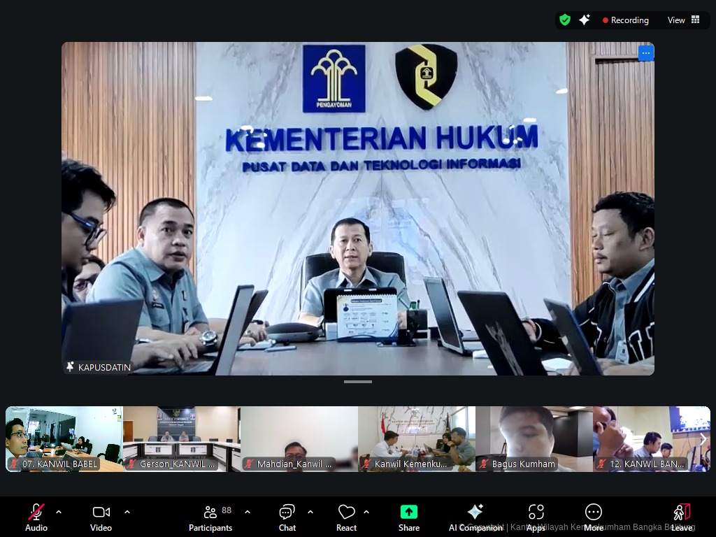 Kanwil Kemenkum Babel Ikuti Rapat Evaluasi Pengelolaan Akses Internet