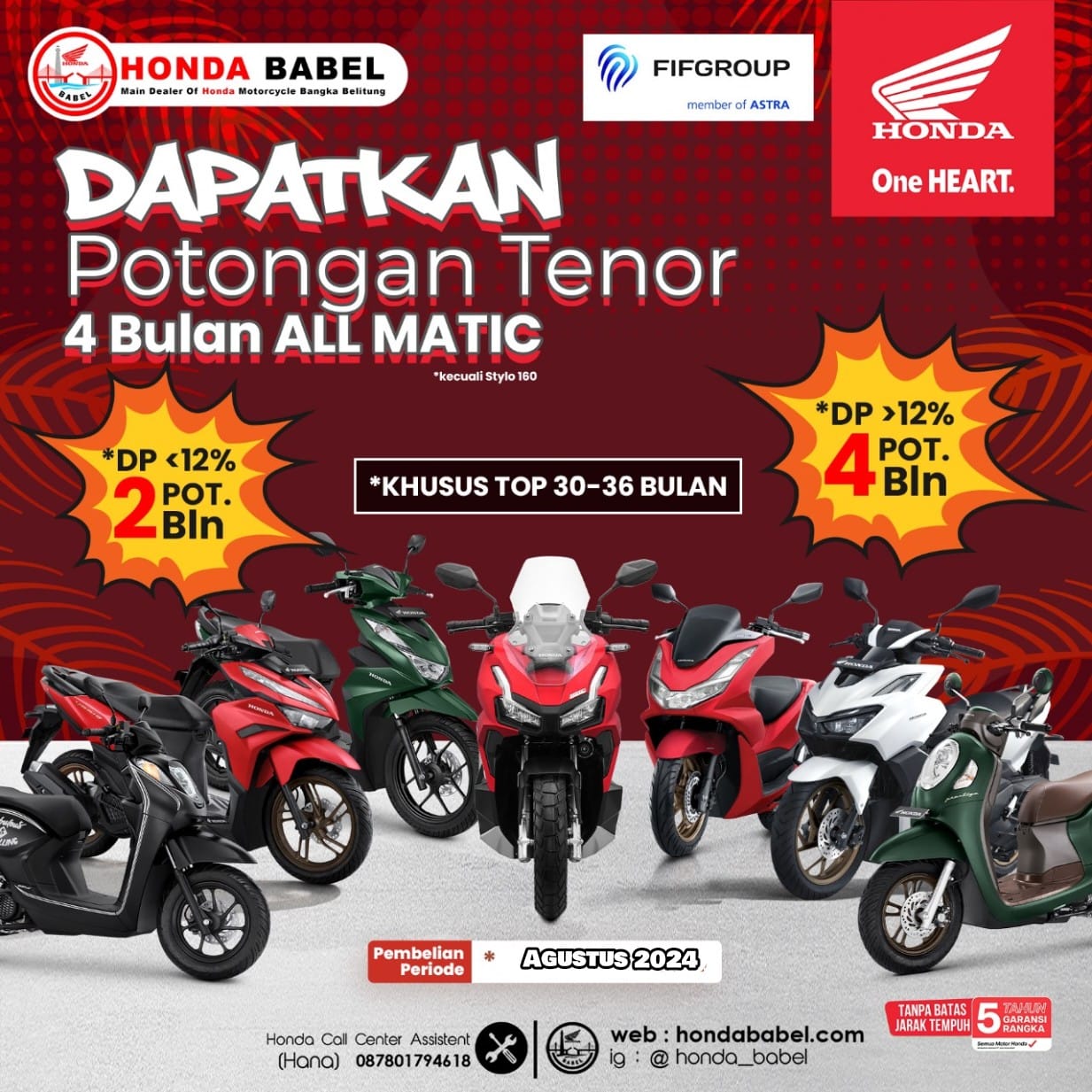 Dapatkan Potongan Harga Jutaan Rupiah di Honda Babel