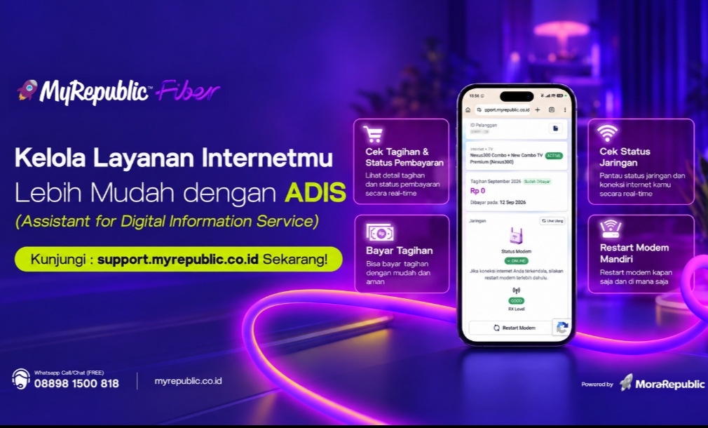 MyRepublic Hadirkan ADIS, Pelanggan Kini Bisa Cek hingga Atasi Kendala Internet Secara Mandiri 