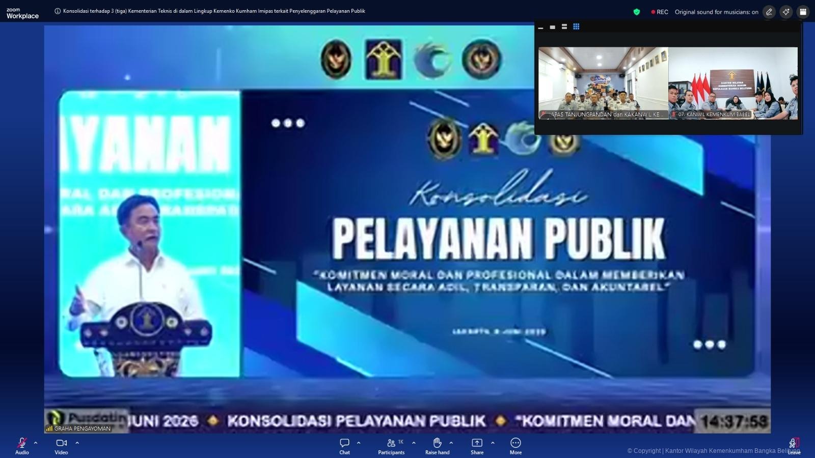 Kemenkum Babel Ikuti Konsolidasi Tiga Kementerian Teknis
