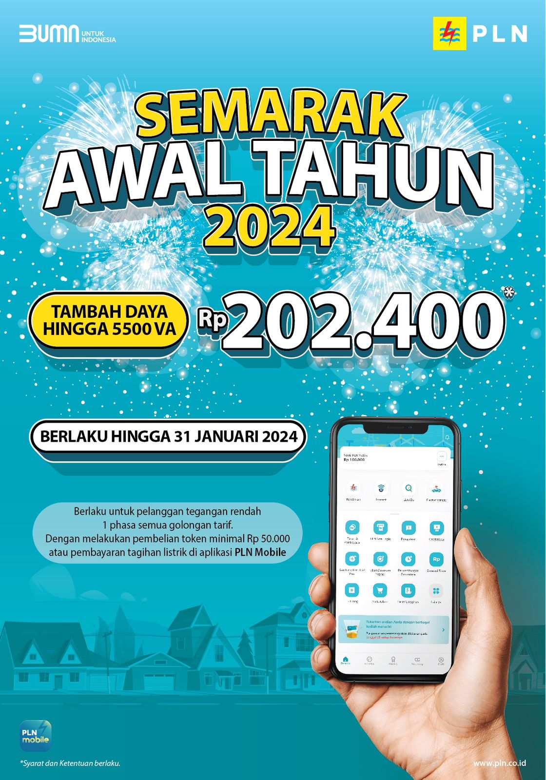 PLN Kembali Gelar Promo Tambah Daya Listrik Hanya Rp202.400 Sampai Dengan Daya 5.500 VA