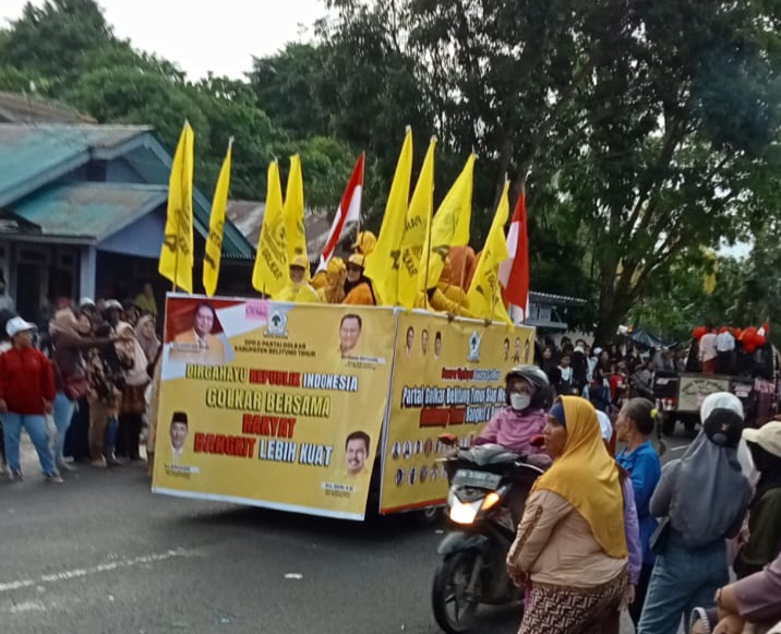 Meriahkan HUT RI ke 77, DPD Partai Golkar Beltim Kobarkan Semangat Kebangsaan di Karnaval 