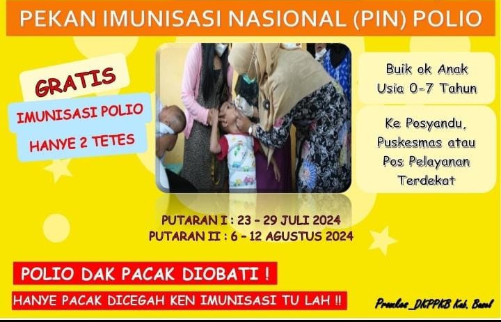 Cegah Polio, Kadinkes Basel Ajak Masyarakat Untuk Imunisasi Anak