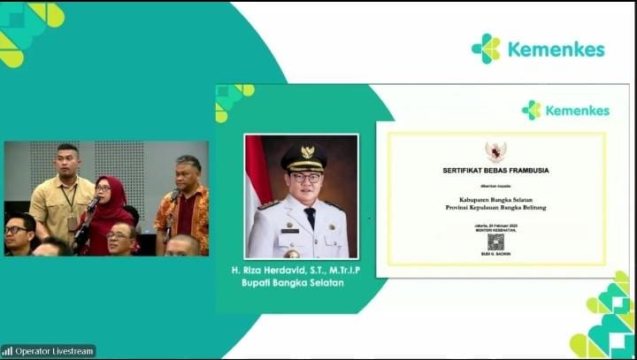 Pemkab Basel Mendapatkan Sertifikat Bebas Frambusia Dari Kemenkes, Himawan Setianto Ucapkan Ini