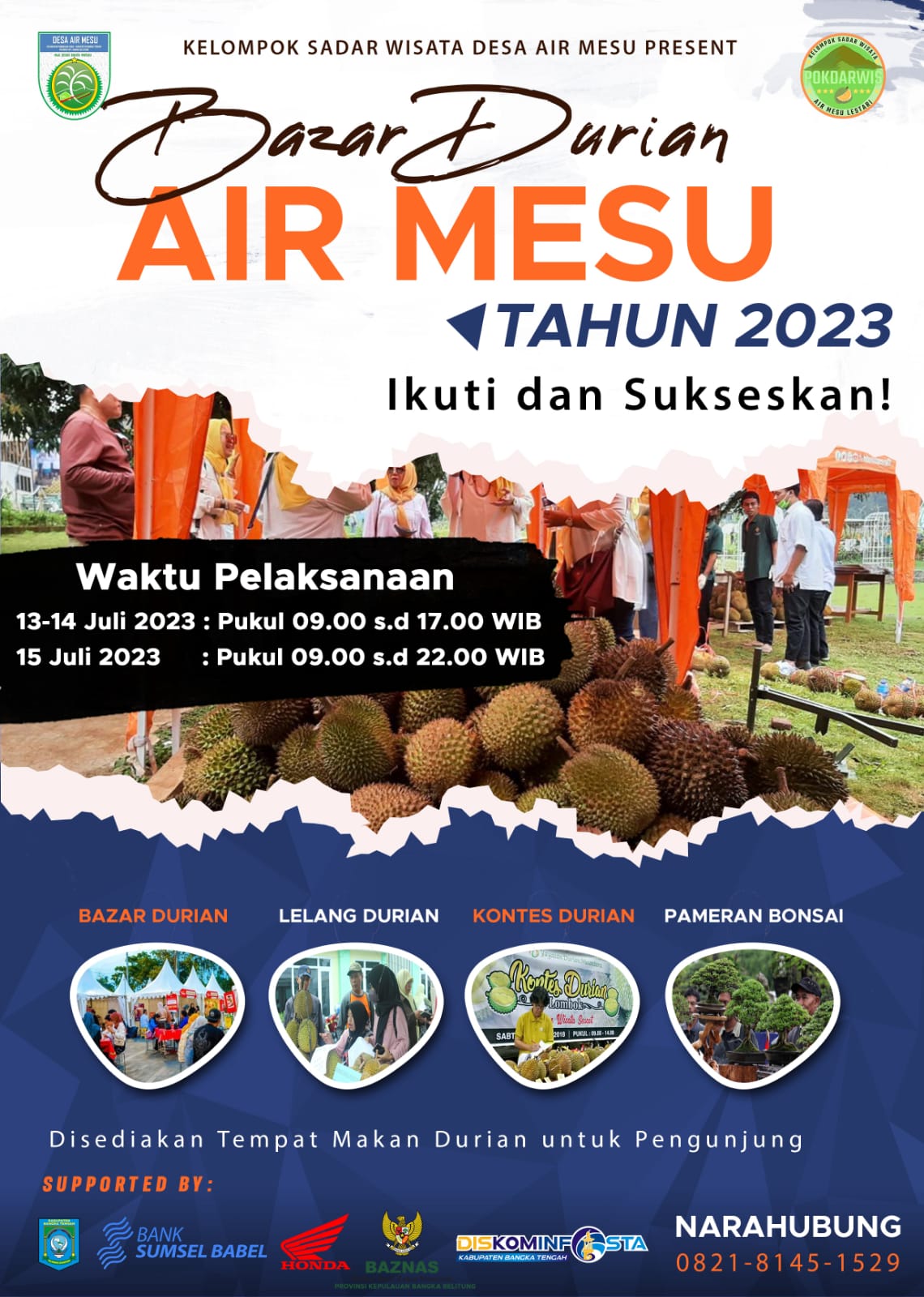 Serbu... Bazar Durian Air Mesu 13-15 Juli Ada Cumasi Hingga Super Tembaga