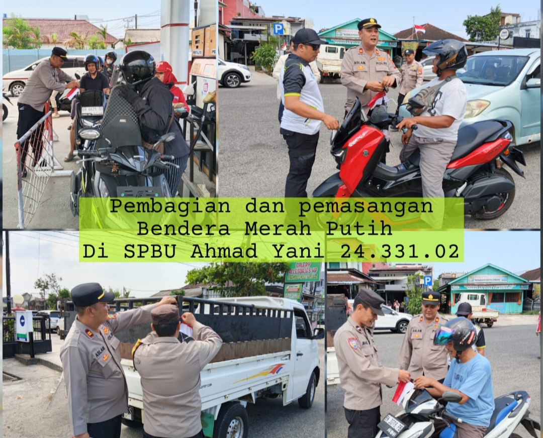 Instruksi Kapolresta, 3 Polsek Serentak Bagikan Bendera Merah Putih