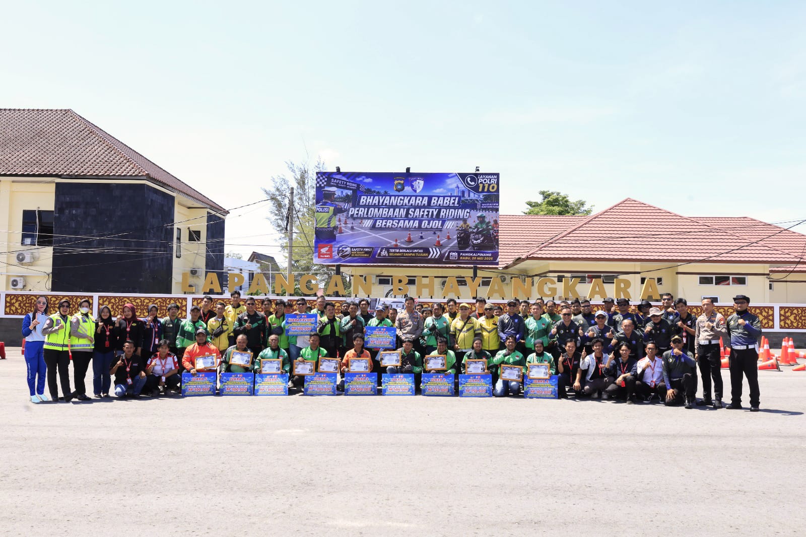 Polda Babel dan Honda Babel Gelar Perlombaan dan Edukasi Safety Riding Bersama Ojol