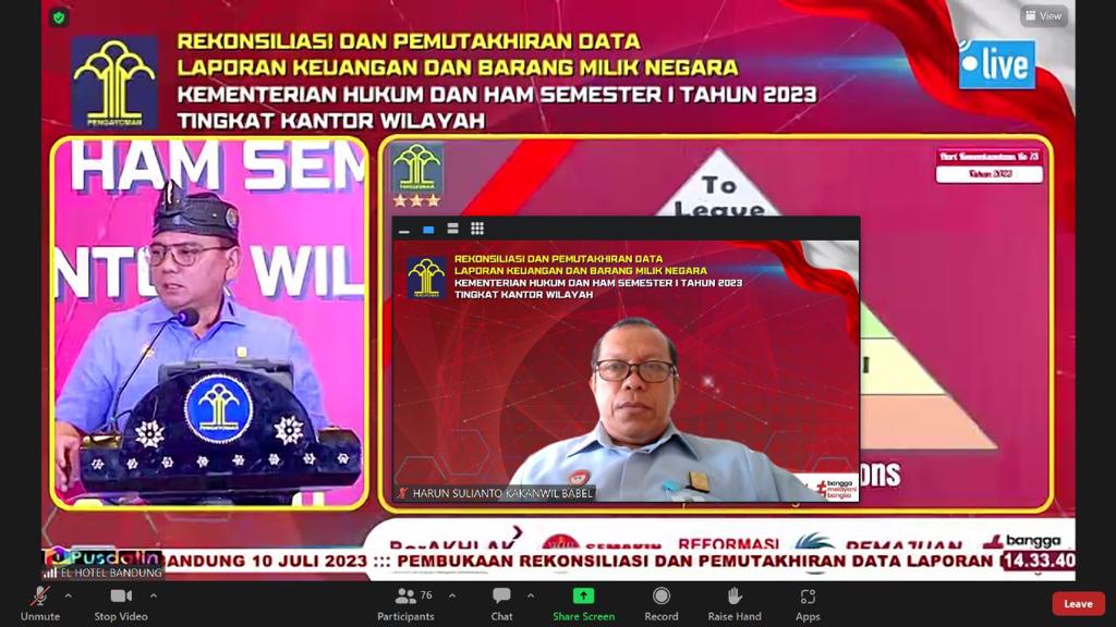 Harun Ikuti Pembukaan Rekonsiliasi dan Pemutakhiran Data Laporan Keuangan dan Barang Milik Negara Kemenkumham