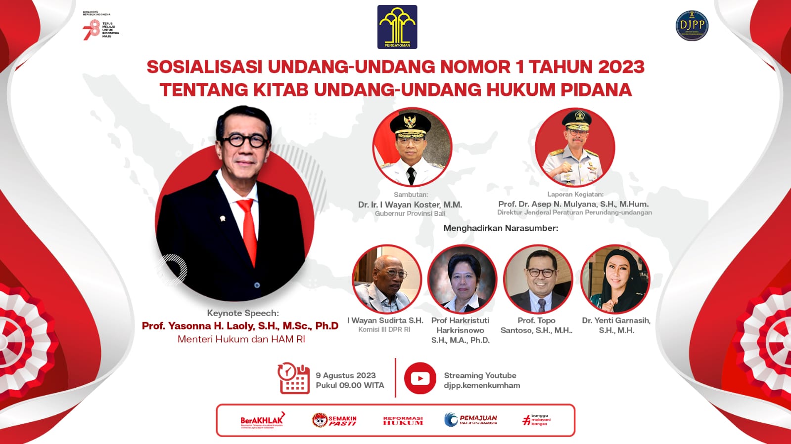 Kemenkumham Babel Akan Ikuti Sosialisasi Undang-Undang Nomor 1 Tahun 2023 tentang KUHP