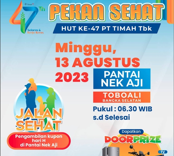 Pekan Sehat PT Timah Tbk Bakal Hadir di Toboali, Simak Ini Jadwal dan Lokasinya