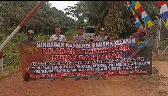 Polsek Simpang Rimba Himbau Warga Jangan Bakar Lahan, Kapolsek: Bisa Pidana!