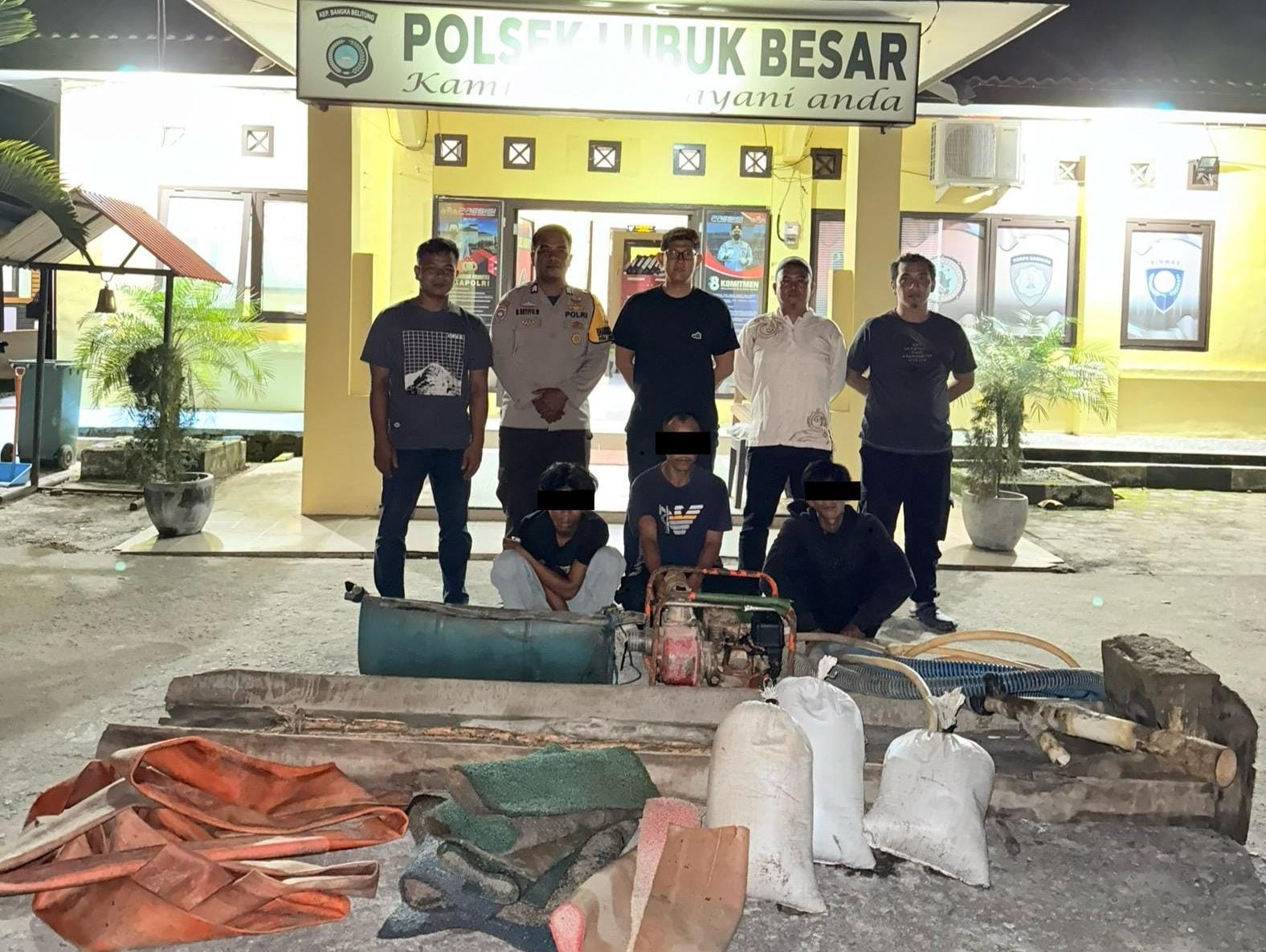Nekat Nambang di Pantai Batu Beriga, Tiga Penambang Diringkus