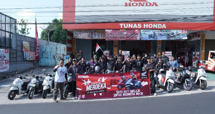 Convoy Merdeka Bersama Honda Babel Cabang Asia Surya Perkasa Belitung dan Komunitas Motor Honda