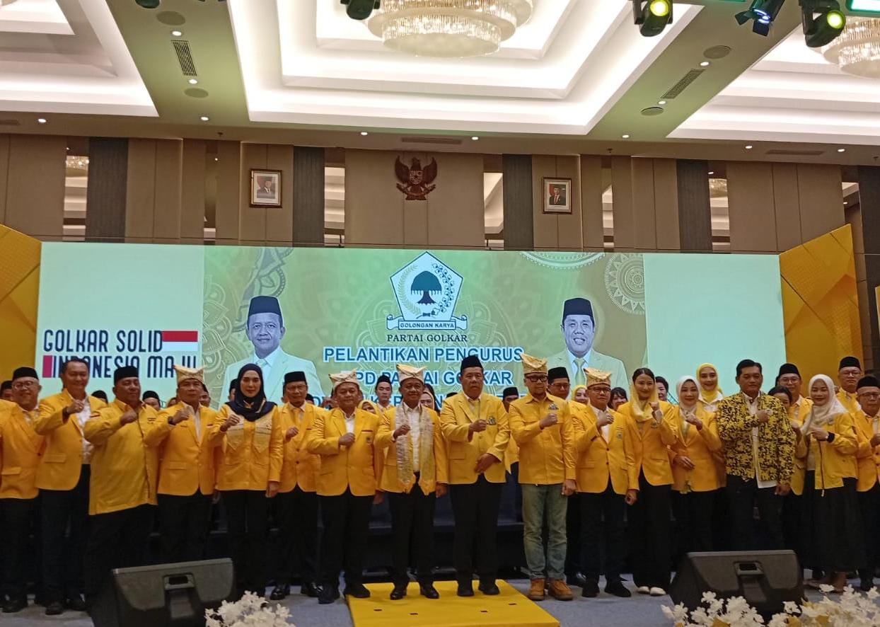 Di Pelantikan Ketua DPD Golkar Babel, Bahlil Lahadalia Pesan Harus Jadi Partai Solid dan Paten