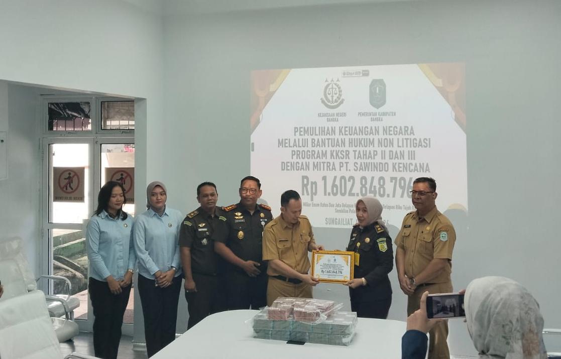 Kejari Bangka Berhasil Pulihkan Rp1,6 Miliar Dana Tunggakan Program KKSR