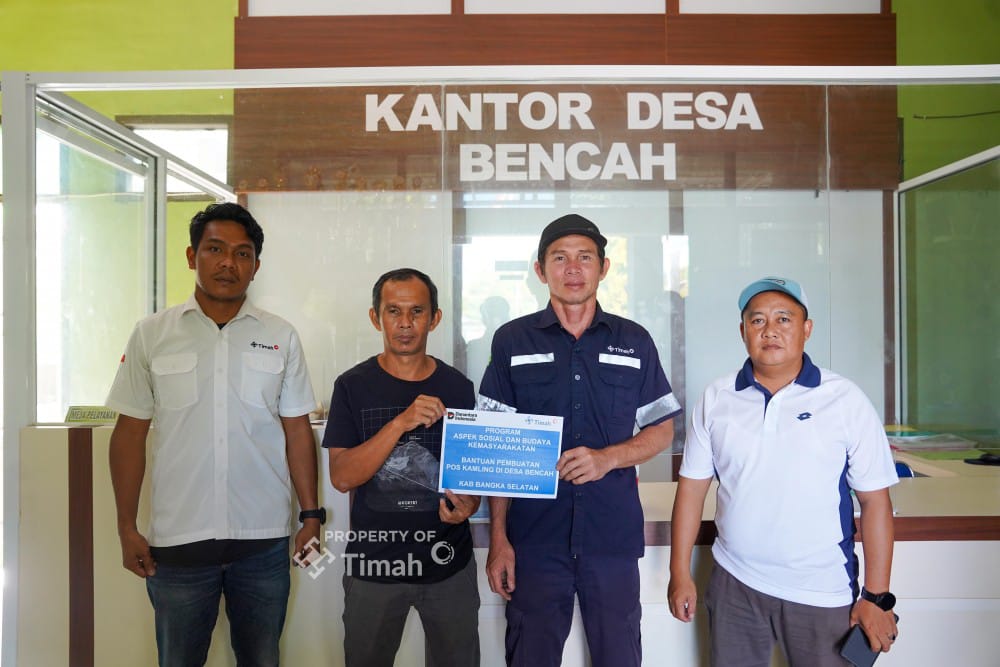 Dukung Keamanan Warga, PT Timah Bantu Bangun Pos Kamling di Desa Bencah