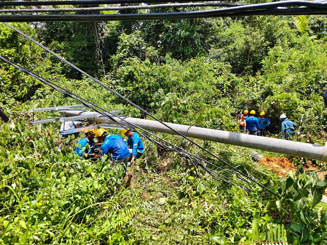 Cuaca Ekstrem Picu Tiang Listrik Roboh di Toboali, PLN Lakukan Pemulihan Cepat