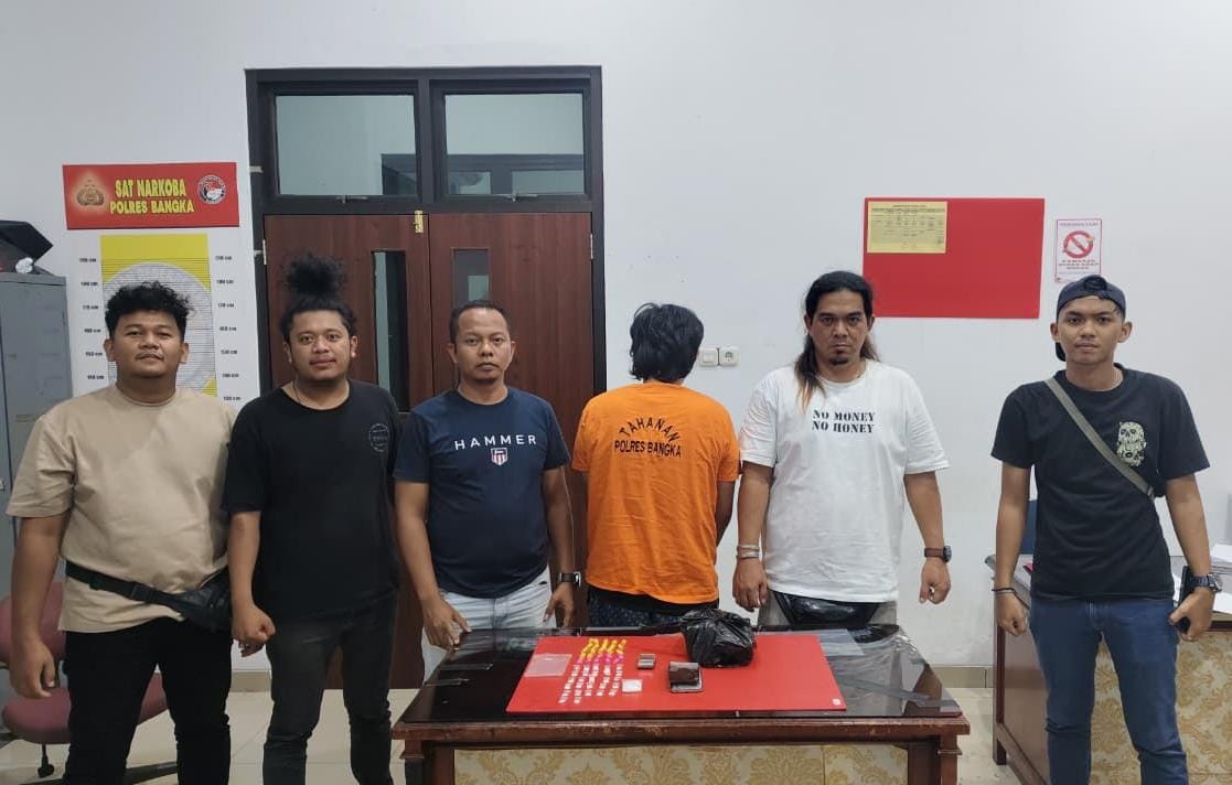 Satresnarkoba Polres Bangka Amankan RA dan BB Sabu 28 Paket 
