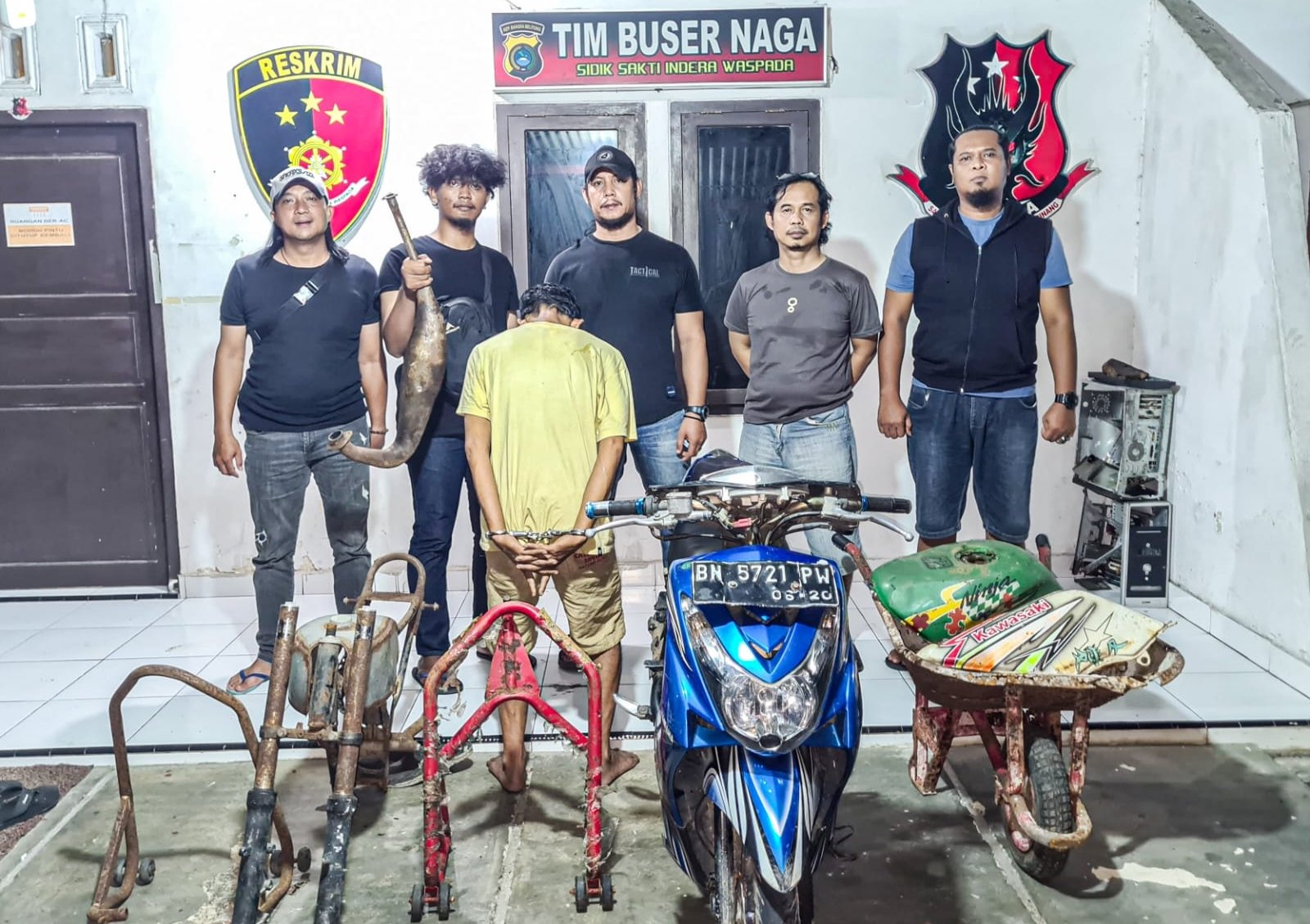 Buser Naga Polresta Pangkalpinang Tangkap Terduga Pencuri Barang Bengkel di Gabek