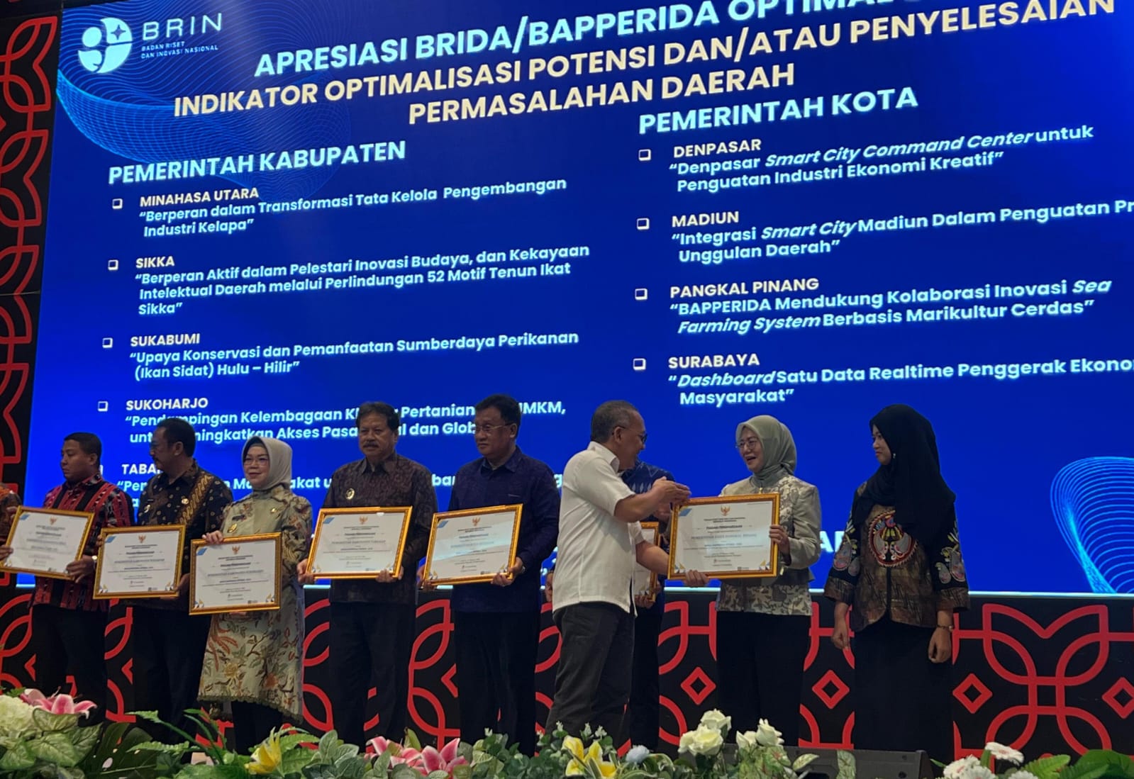 BRIN Anugerahi Pangkalpinang Penghargaan BRIDA/BAPPERIDA Optimal 2025