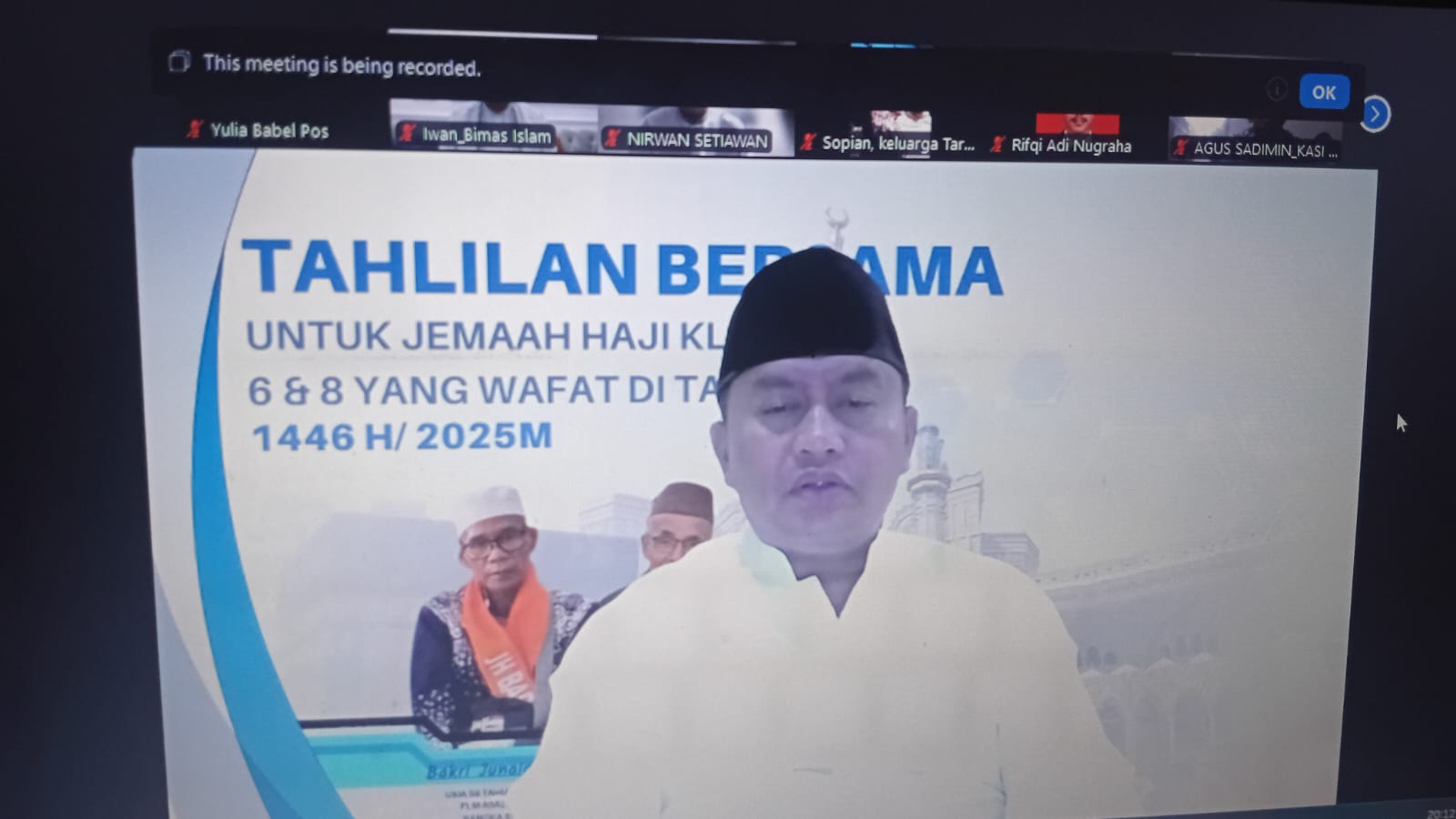 Kemenag Babel Gelar Tahlilan Virtual Bersama Keluarga Jamaah Haji yang Wafat di Madinah