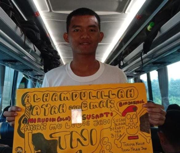 Membanggakan, Anak Mantan Tukang Ojek di Toboali Lulus Cata TNI AD